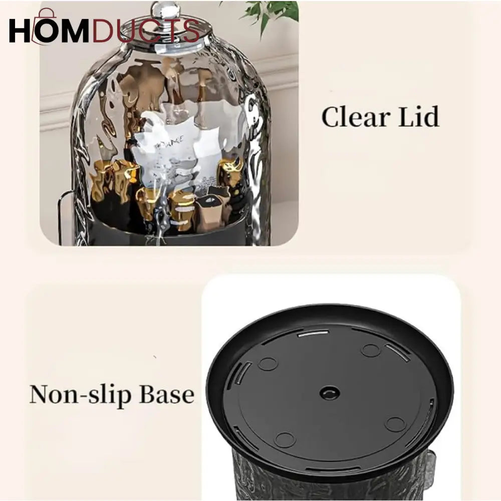 Luxury Raindrop Dome Cosmetic Organizer with Gold Accents