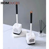Luxury Soft Bristle Toilet Brush with Elegant Floor Stand Holder - Deep Bathroom Cleaning Tool