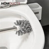 Luxury Soft Bristle Toilet Brush with Elegant Floor Stand Holder - Deep Bathroom Cleaning Tool