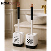 Luxury Soft Bristle Toilet Brush with Elegant Floor Stand Holder - Deep Bathroom Cleaning Tool