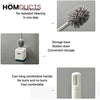 Luxury Soft Bristle Toilet Brush with Elegant Floor Stand Holder - Deep Bathroom Cleaning Tool