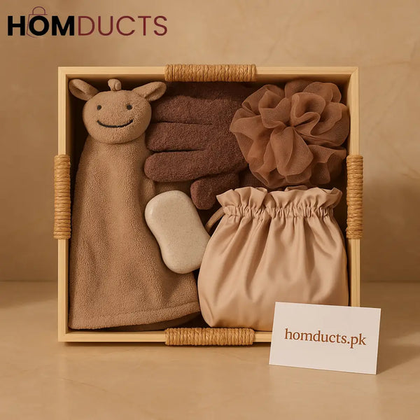 Luxury Spa Essentials Gift Set – 6-in-1 Self-Care Bath Kit in Nude Tones