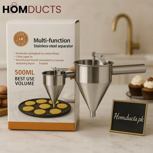 Luxury Stainless Steel Multi Function Batter & Sauce Separator Funnel – 500ML