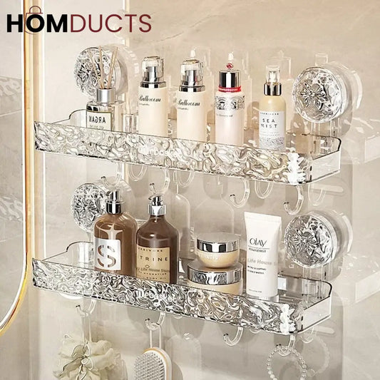 Luxury Suction Shelf With Hooks