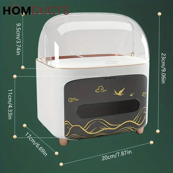 Luxury Tissue Box With Cosmetic Organizer – Homducts