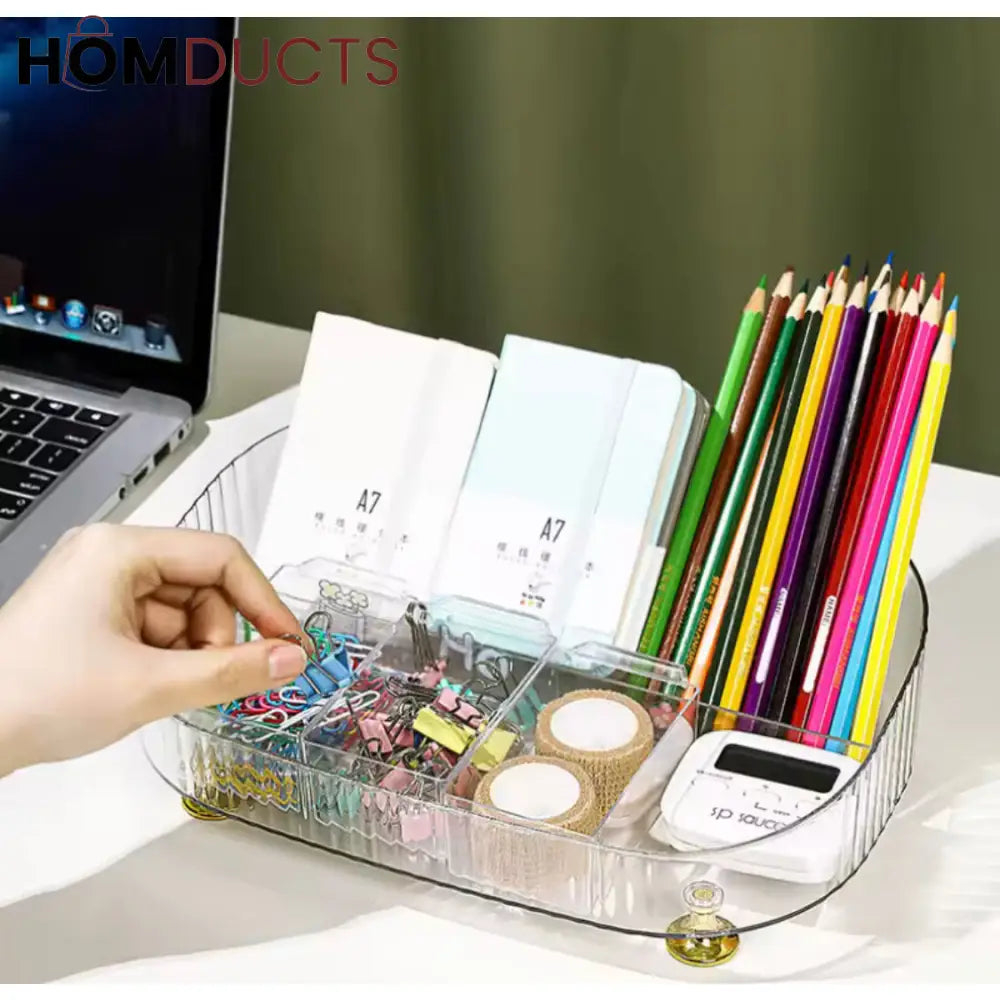 Luxury Transparent Makeup Perfume Organizer with Stand - Large Capacity Anti-Slip Countertop Storage