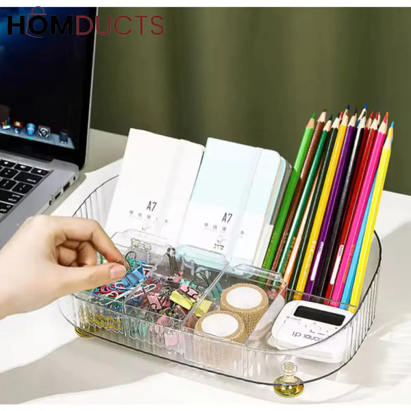 Luxury Transparent Makeup Perfume Organizer with Stand - Large Capacity Anti-Slip Countertop Storage