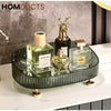 Luxury Transparent Makeup Perfume Organizer with Stand - Large Capacity Anti-Slip Countertop Storage