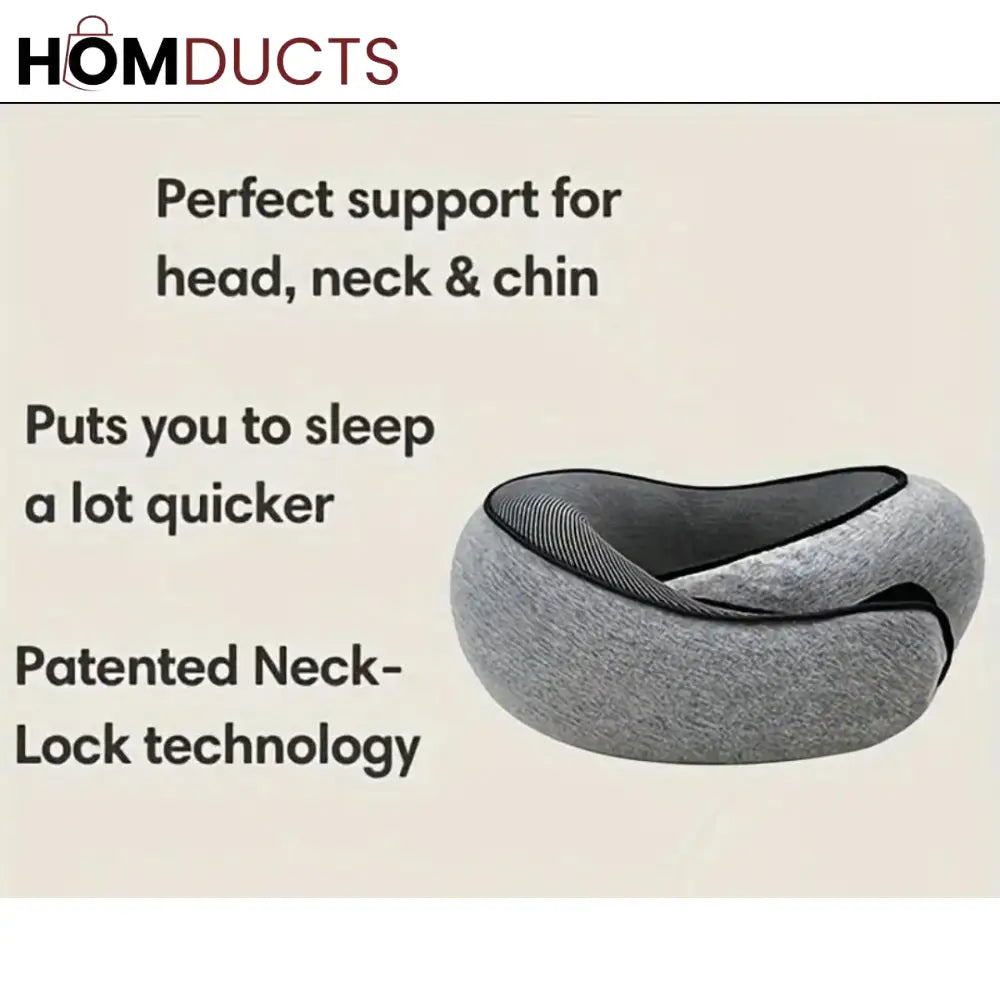 Luxury Travel Neck Pillow – 360° Support with Storage Pouch