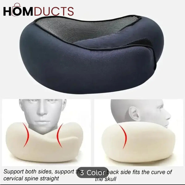 Luxury Travel Neck Pillow – 360° Support with Storage Pouch