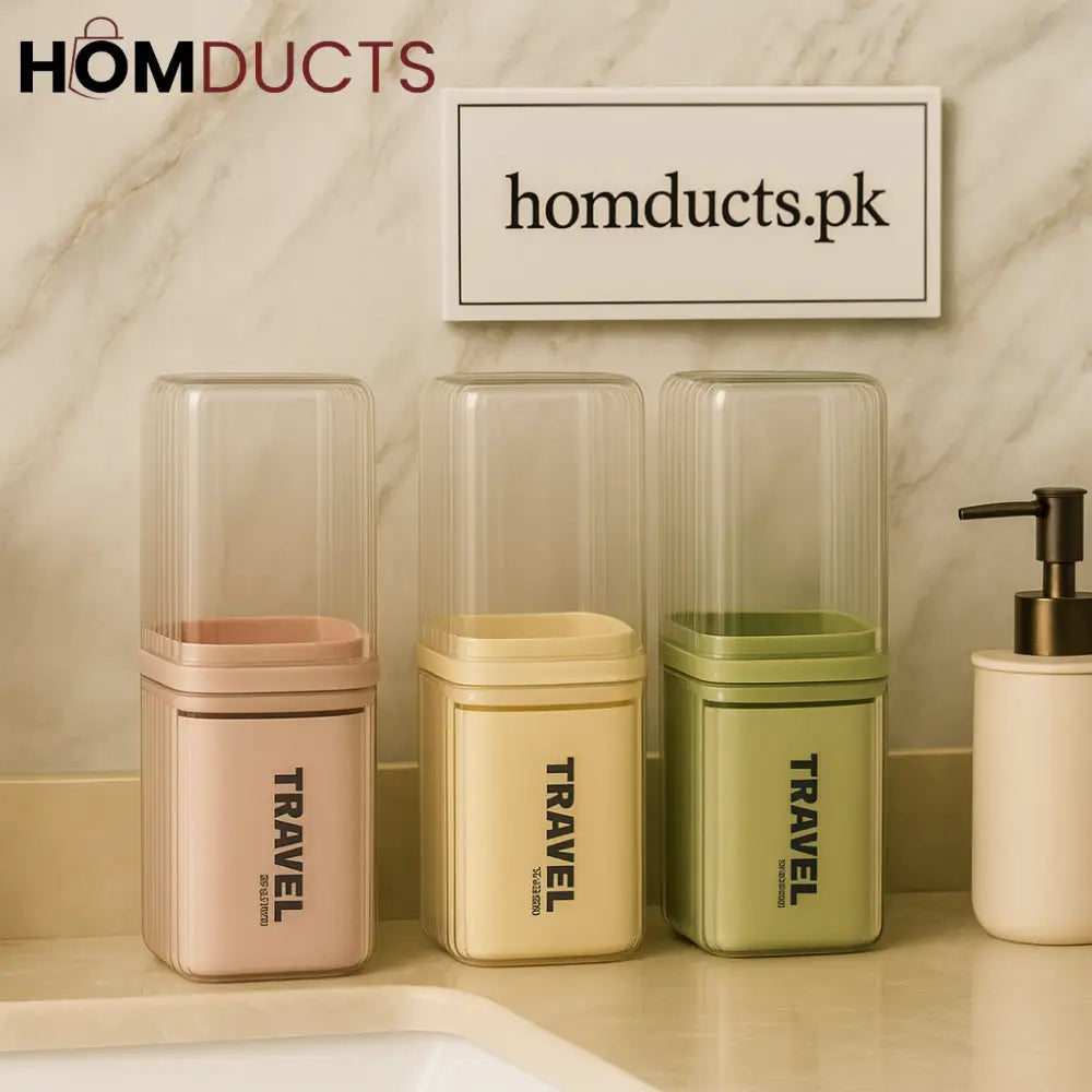 Luxury Travel Toothbrush & Accessories Holder – Portable Bathroom Organizer Case