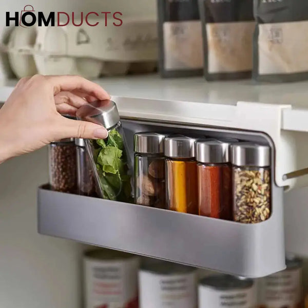 Luxury Under Shelf Storage Rack – Space Saving Kitchen & Pantry Organizer With Six Bottles