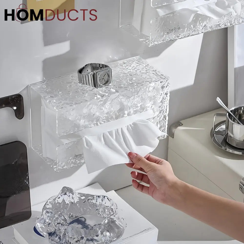 Luxury Wall Mounted Transparent Tissue Box