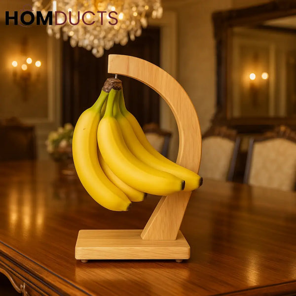 Luxury Wooden Banana Hanger Stand – Elegant Fruit Display Holder