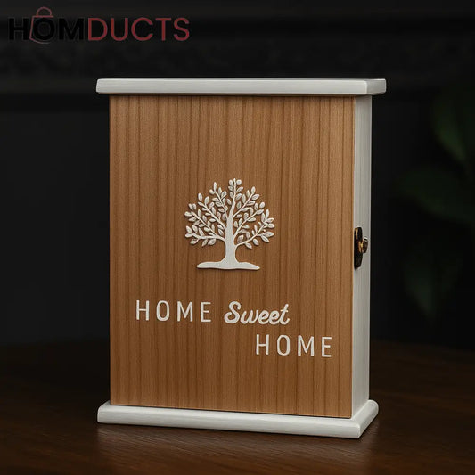 Luxury Wooden Key Cabinet – Home Sweet Home Wall Organizer