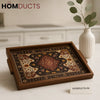 Luxury Wooden Serving Tray with Persian Inspired Design – Premium Kitchen & Décor Accessory