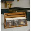 Luxury Wooden Spice & Sugar Organizer – 3 Container Set