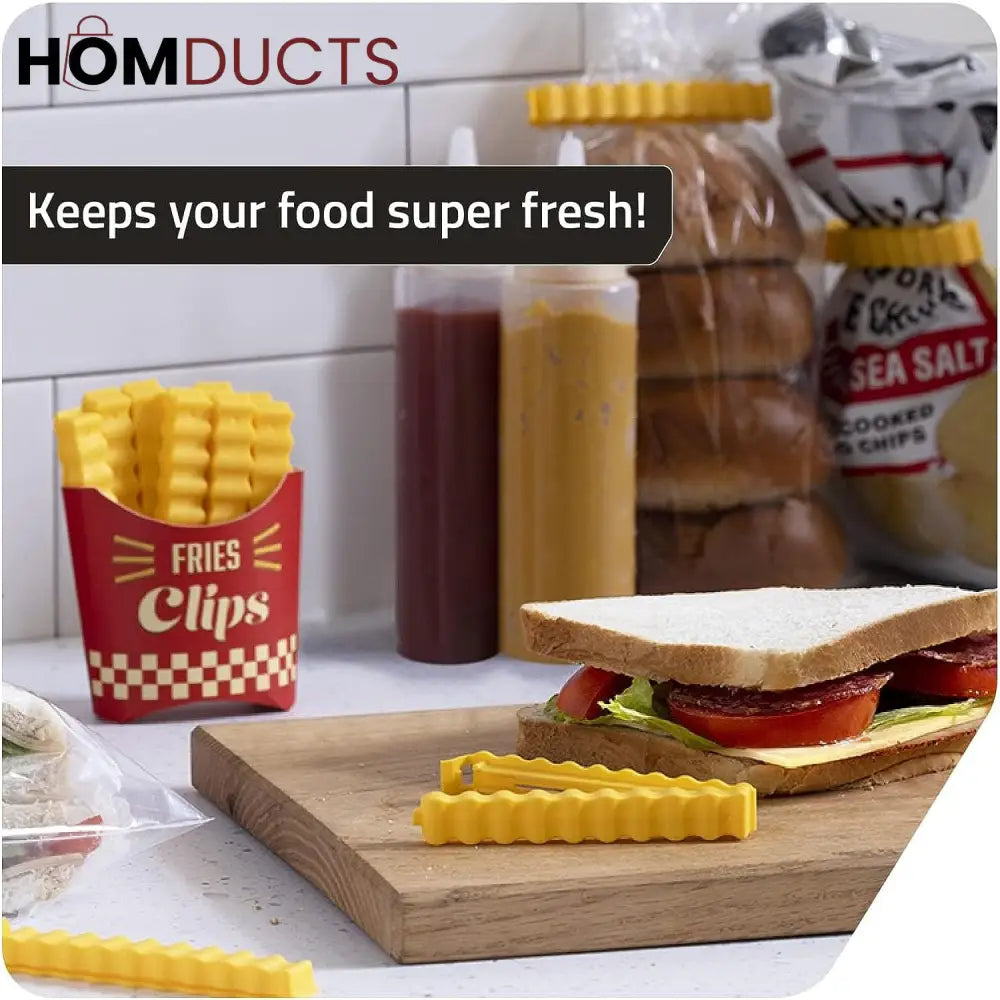 Magnetic French Fries Style Food Sealing Clips (12Pcs)