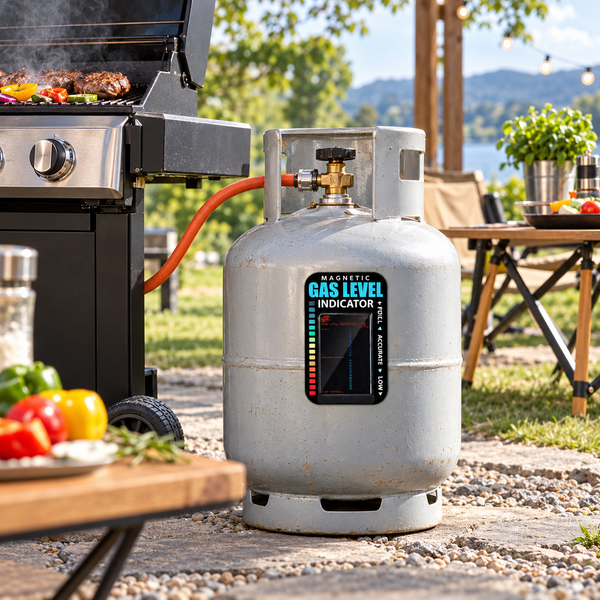 Reusable magnetic LPG gas cylinder level indicator