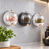 Magnetic wall-mount spice container with dispensing button