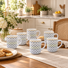 Manal multitone scallop 6-piece ceramic mug set in a premium kitchen