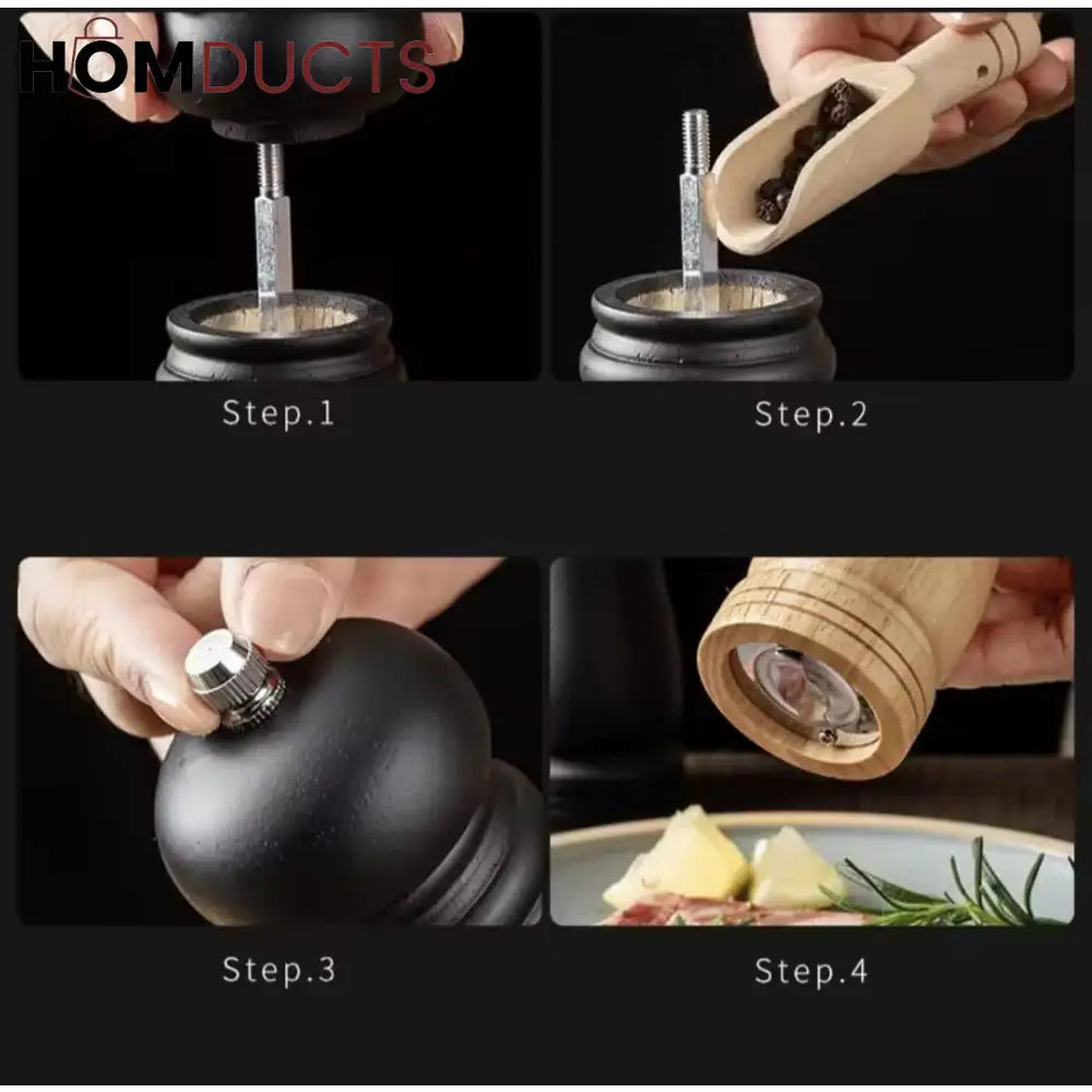Manual Wooden Pepper Grinder