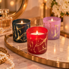 Marble-pattern glass scented candle assorted colour
