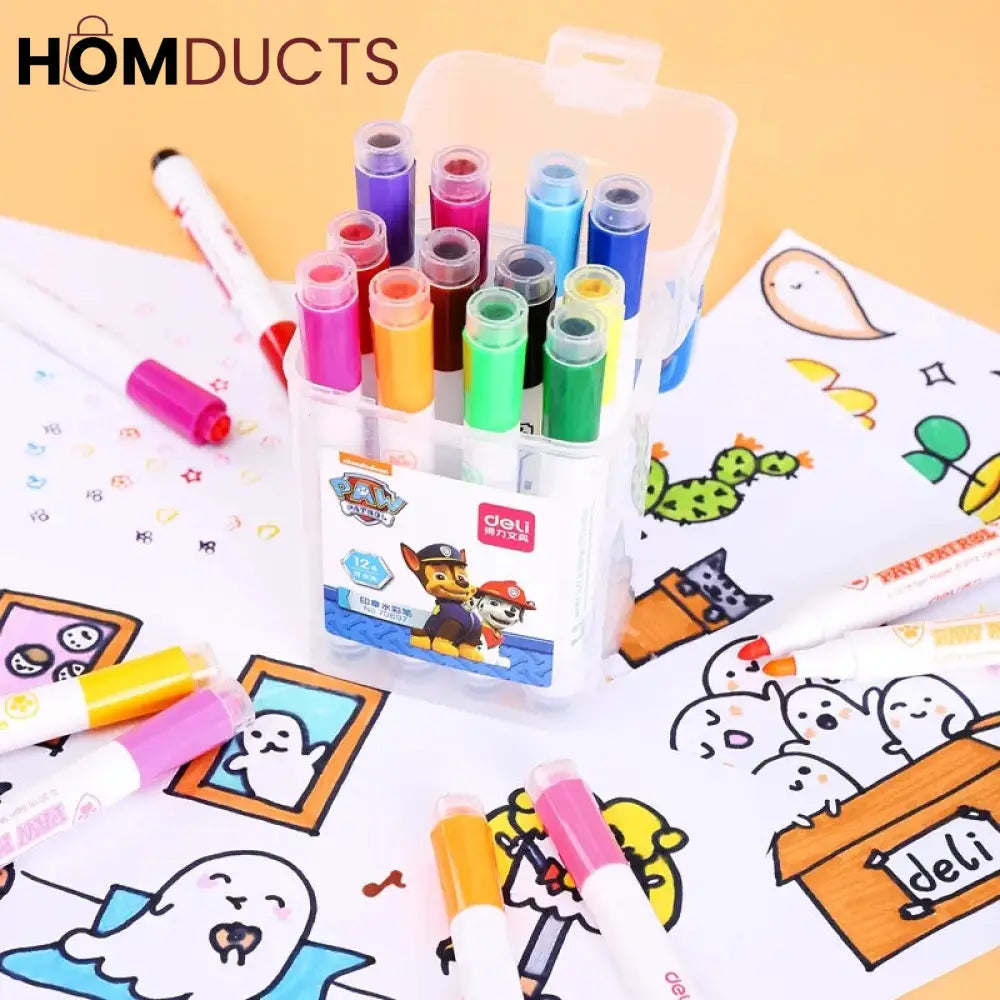 Marker Box With Stamp(12Pcs)