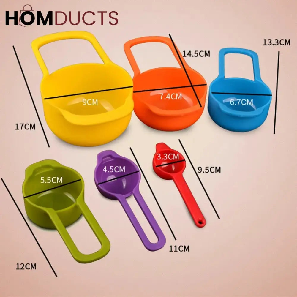 Measuring Cup Multi Colour 6Pcs Set