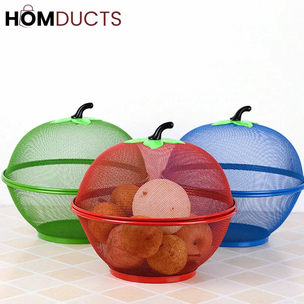 Mesh Fruit Basket with Net Cover - Keep Fruit Fresh & Pest-Free