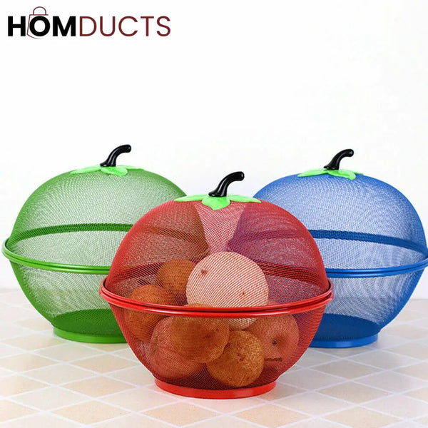 Mesh Fruit Basket with Net Cover - Keep Fruit Fresh & Pest-Free