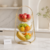 Golden 3-Tier Metal Fruit Basket Stand - 3 in 1