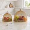 Golden Dome-Lid Metal Fruit Basket Set - 2 Piece