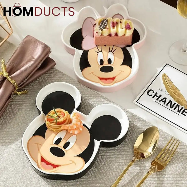 Mickey & Minnie Mouse Ceramic Tray - Cute & Heat-Resistant | Disney Kitchen Decor