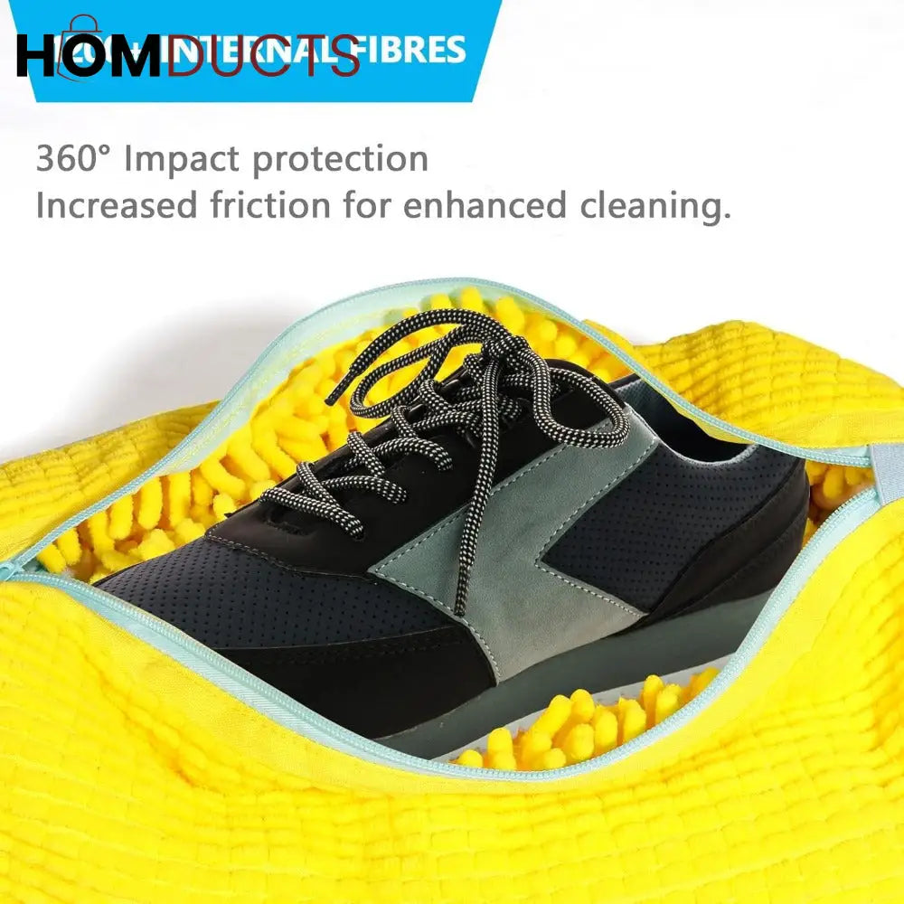 Microfiber Shoe Wash Bag for Washing Machine – Protective Sneaker Laundry Bag with Zipper and Cushion Padding