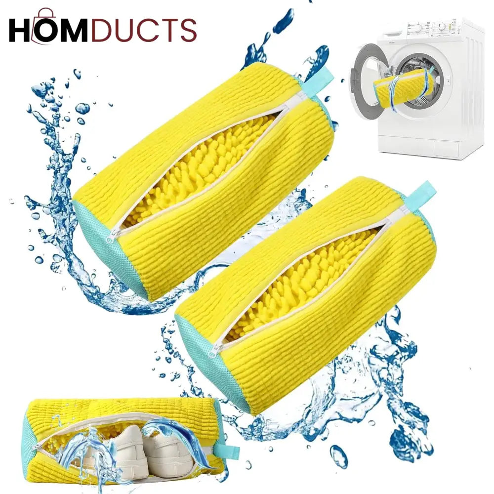 Microfiber Shoe Wash Bag for Washing Machine – Protective Sneaker Laundry Bag with Zipper and Cushion Padding