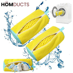 Microfiber Shoe Wash Bag for Washing Machine – Protective Sneaker Laundry Bag with Zipper and Cushion Padding