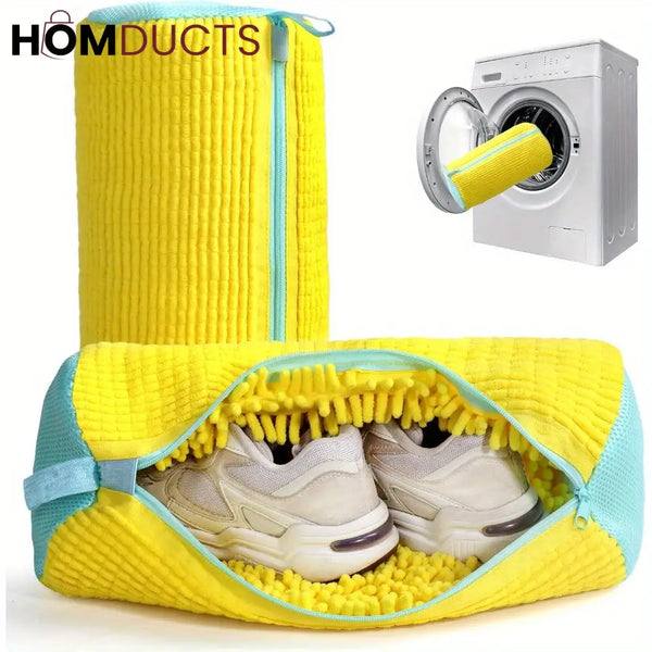 Microfiber Shoe Wash Bag for Washing Machine – Protective Sneaker Laundry Bag with Zipper and Cushion Padding
