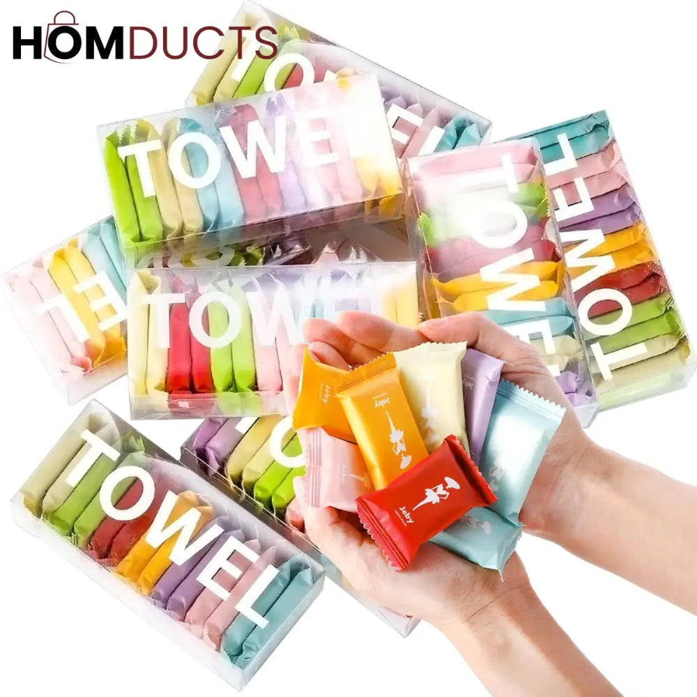 Mini Compressed Magic Towels – Portable Expanding Disposable Face Towels for Travel Camping & Skincare