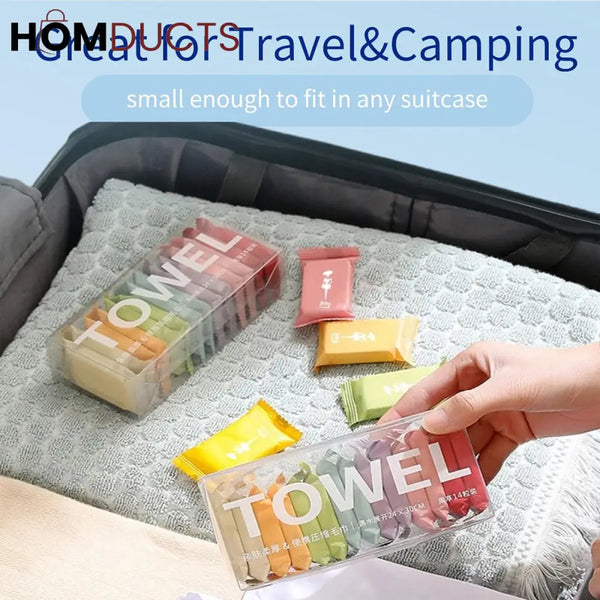 Mini Compressed Magic Towels – Portable Expanding Disposable Face Towels for Travel Camping & Skincare