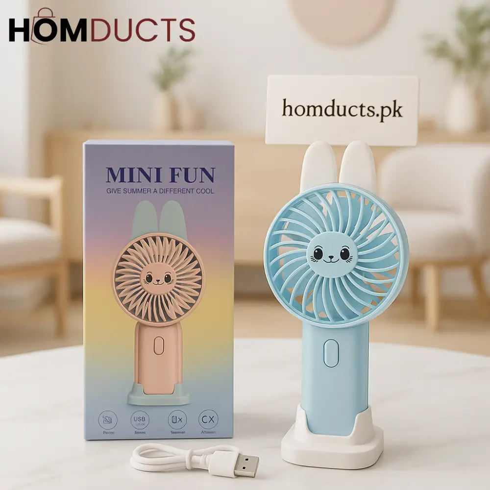 Mini Fun Portable USB Fan – Labubu Design Rechargeable Fan
