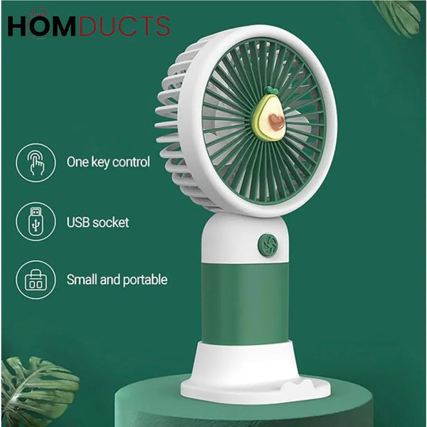 Mini Handheld Fan – Portable & Rechargeable with Cute Fruit Design