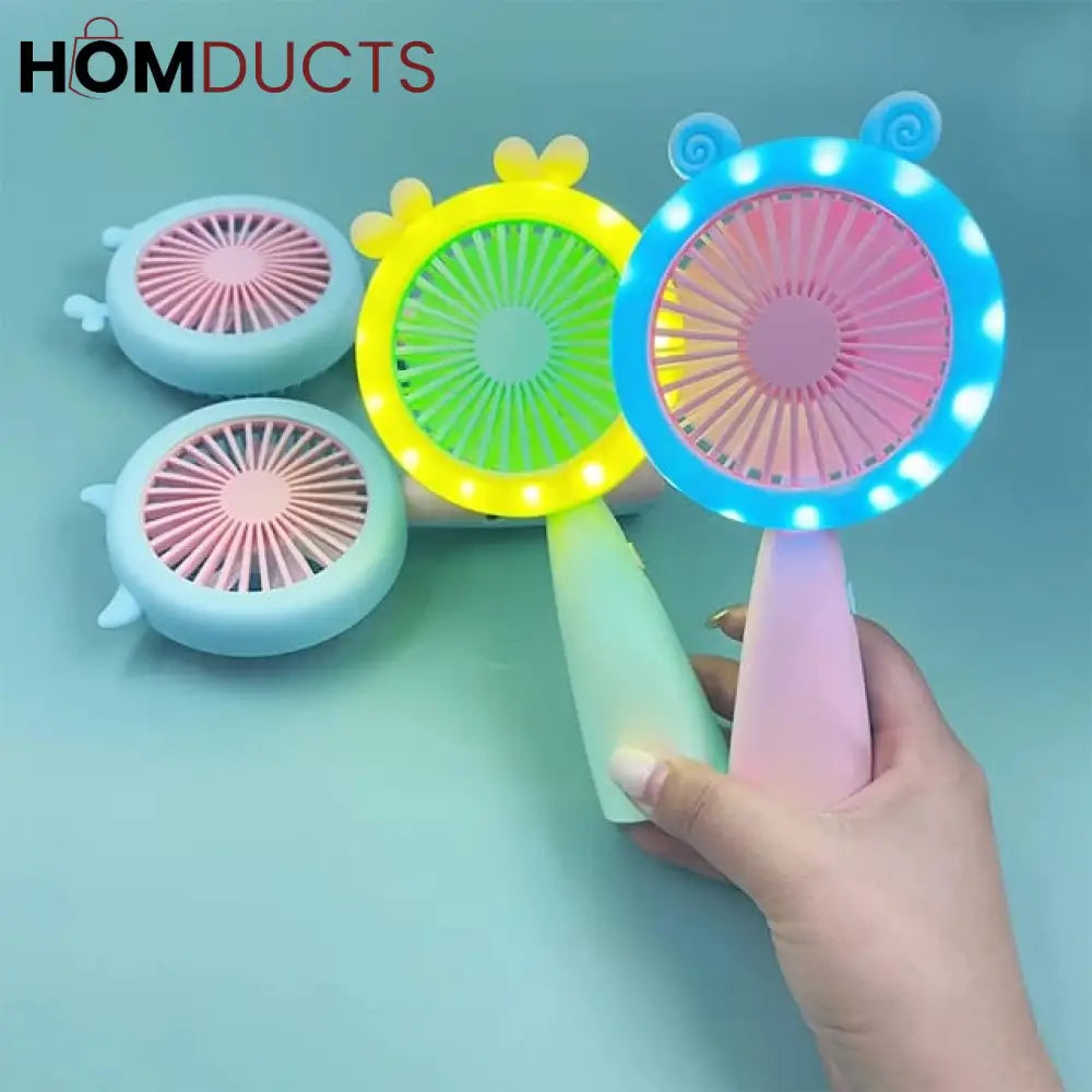 Mini Handheld Fan With Light