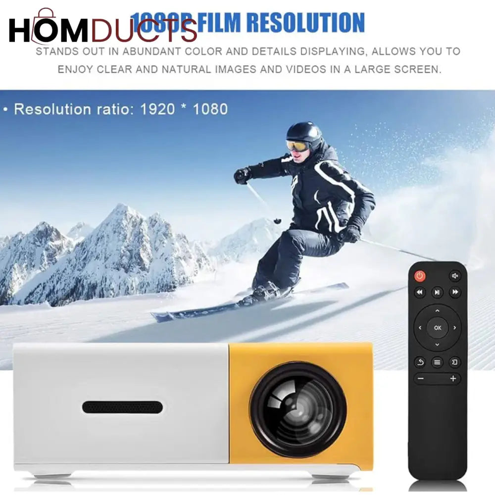 Mini HD Home Theater Projector – Portable LED Cinema with Remote Control