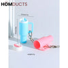Mini Tumbler Lip Balm Holder Keychain – Cute Refillable Lip Gloss Container with Straw Lid Design