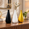 Minimal Ribbed Tapered Resin Vase