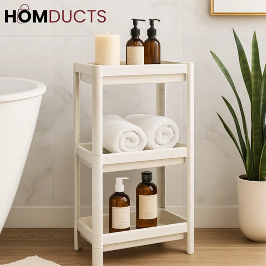 Minimalist 3-Tier Bathroom Storage Rack – Organizer Shelf for Towels & Toiletries