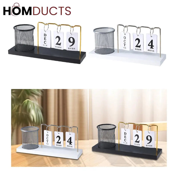 Minimalist Desk Calendar With Pencil Holder Modern Office Organizer minimalist-desk-calendar-with-pencil-holder-modern-office-organizer