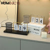 Minimalist Desk Calendar with Pencil Holder – Modern Office Organizer with Date Flip Cards