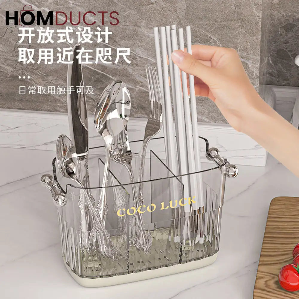 Minimalist Multifunctional Cutlery Holder with Draining Feature